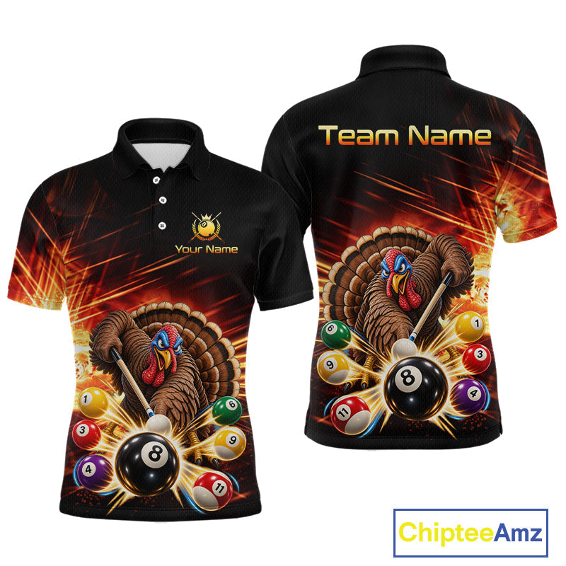 Custom Funny Turkey 8 Ball Billiard Shirts Team Pool Jersey