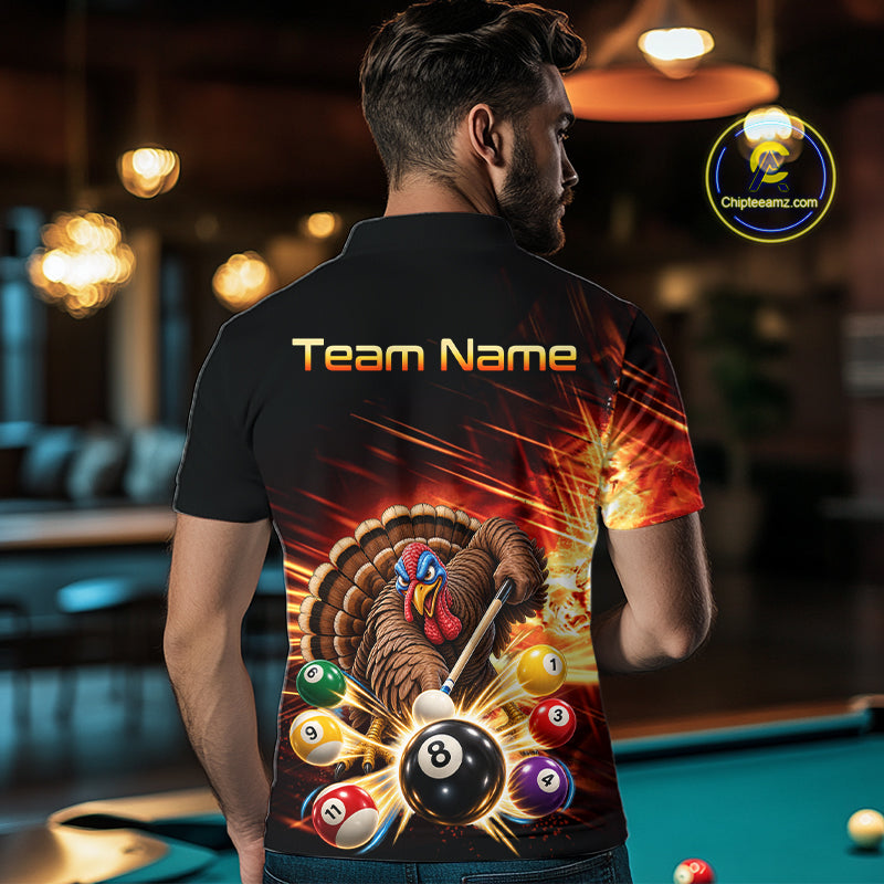 Custom Funny Turkey 8 Ball Billiard Shirts Team Pool Jersey