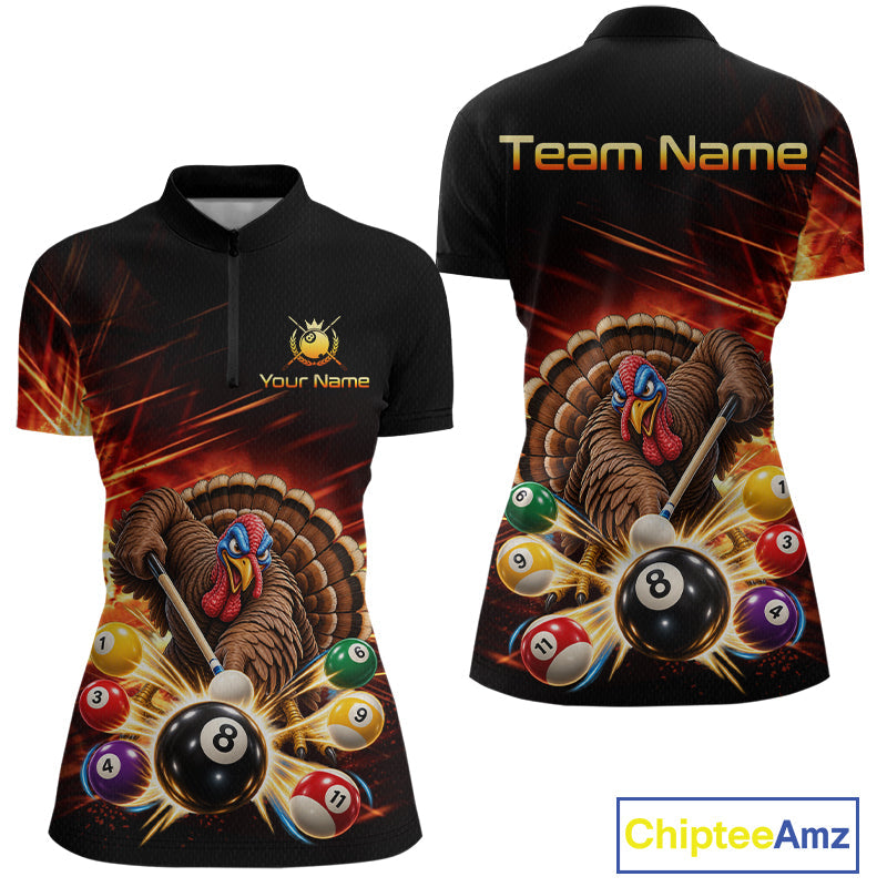 Custom Funny Turkey 8 Ball Billiard Shirts Team Pool Jersey