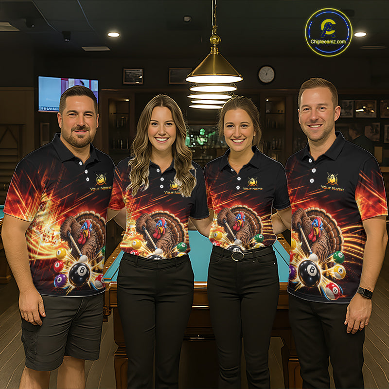 Custom Funny Turkey 8 Ball Billiard Shirts Team Pool Jersey