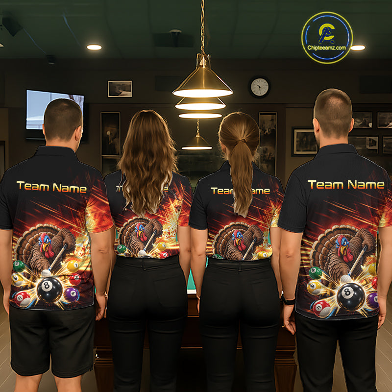 Custom Funny Turkey 8 Ball Billiard Shirts Team Pool Jersey