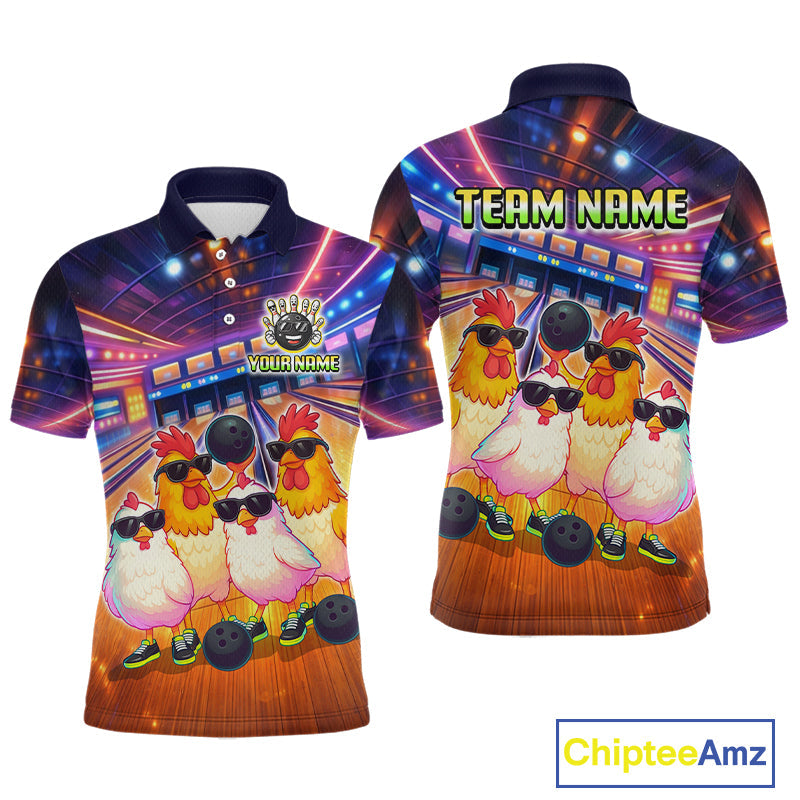 Custom Team of Four Chickens Bowling Shirts Funny Bowling Jersey