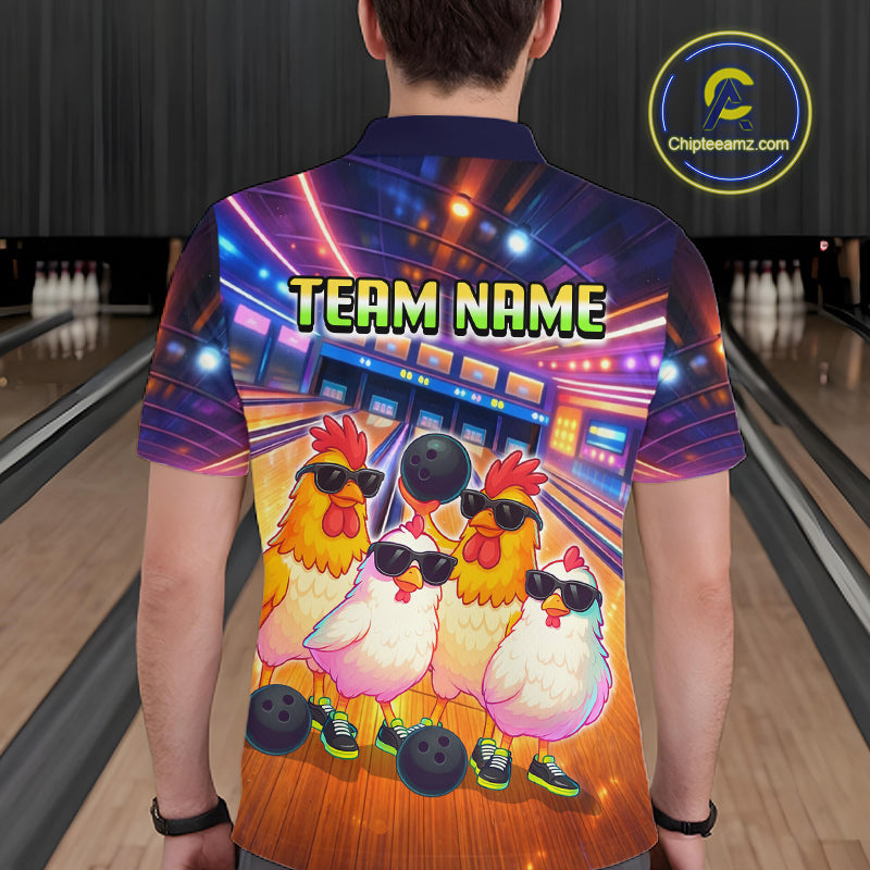 Custom Team of Four Chickens Bowling Shirts Funny Bowling Jersey