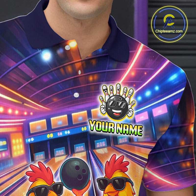 Custom Team of Four Chickens Bowling Shirts Funny Bowling Jersey