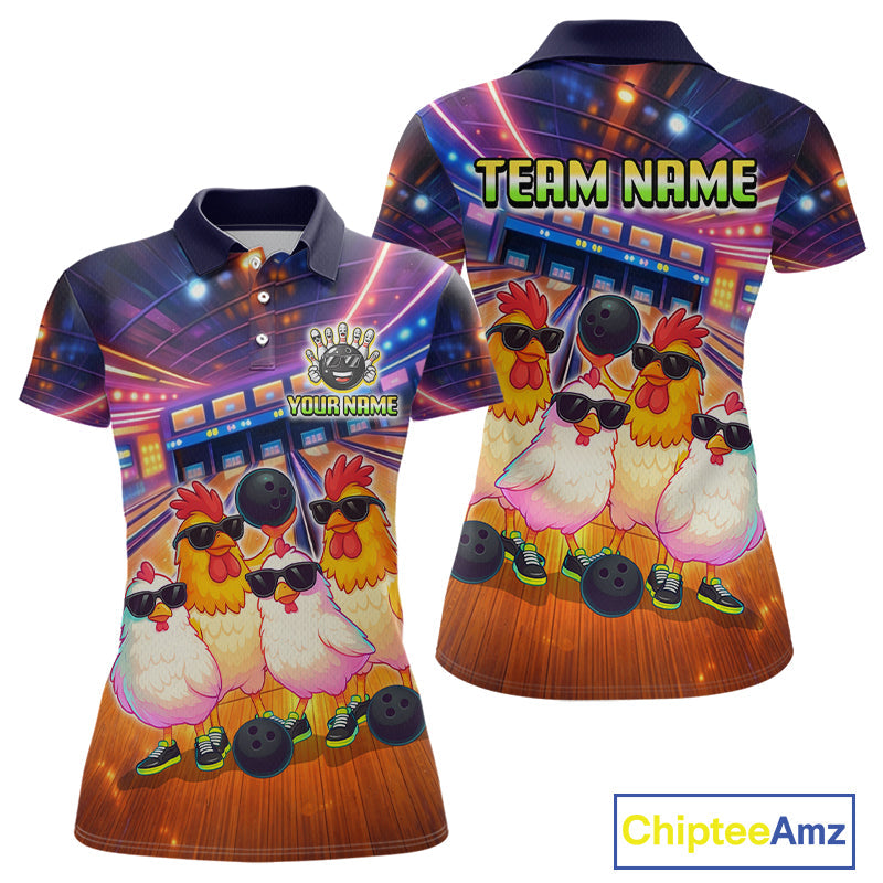 Custom Team of Four Chickens Bowling Shirts Funny Bowling Jersey