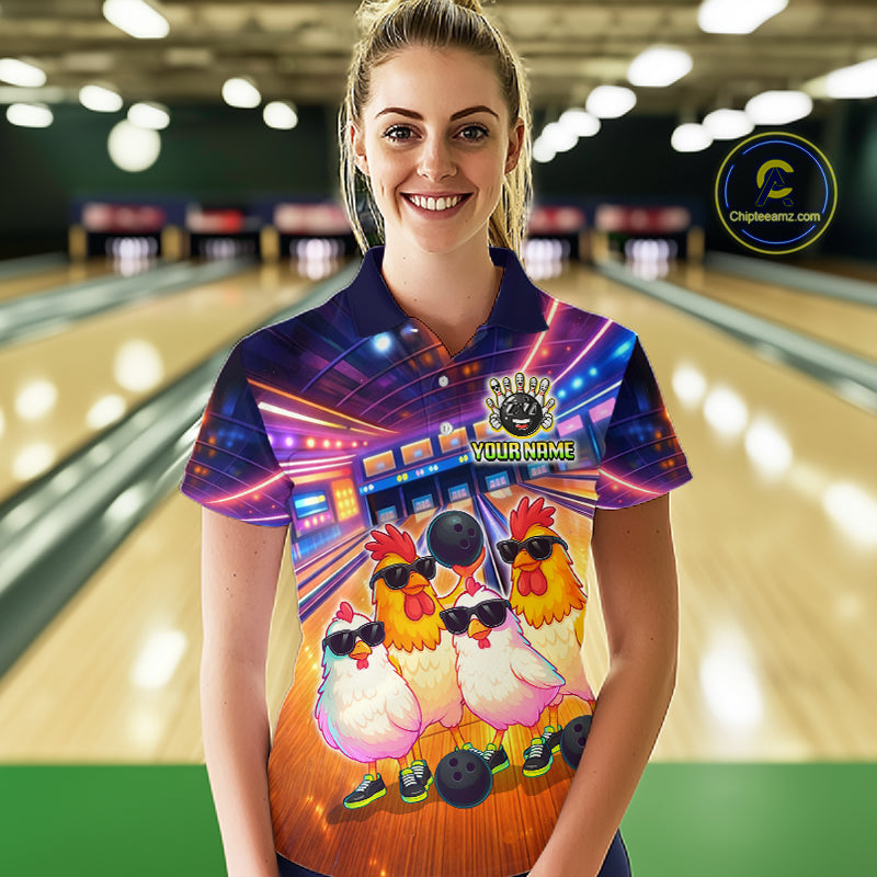 Custom Team of Four Chickens Bowling Shirts Funny Bowling Jersey