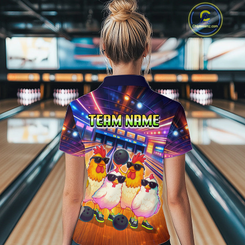 Custom Team of Four Chickens Bowling Shirts Funny Bowling Jersey