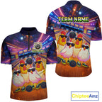 Custom Team of Four Chickens Bowling Shirts Funny Bowling Jersey