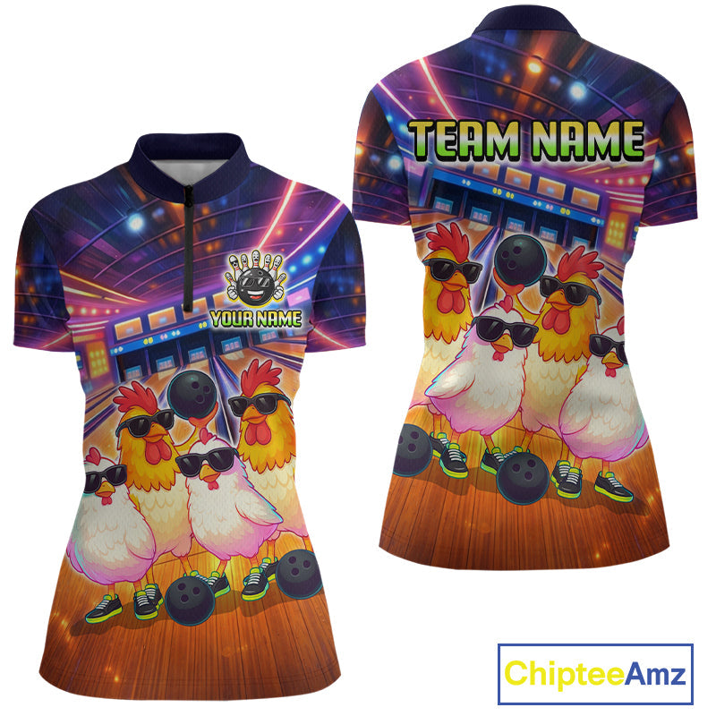 Custom Team of Four Chickens Bowling Shirts Funny Bowling Jersey