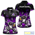 Custom Purple Funny Raccoon with Beer Bowling Shirts Bowling Jersey