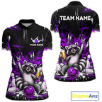 Custom Purple Funny Raccoon with Beer Bowling Shirts Bowling Jersey