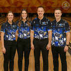 Custom Blue Funny Raccoon with Beer Bowling Shirts Bowling Jersey