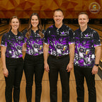 Custom Purple Funny Raccoon with Beer Bowling Shirts Bowling Jersey