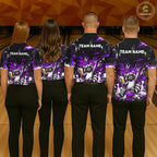 Custom Purple Funny Raccoon with Beer Bowling Shirts Bowling Jersey