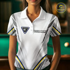 Custom Navy & Yellow Billiard Shirt 10 8 Ball & 9 Ball Pool Billiard Jersey Polo & Quarter-Zip