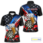 Custom American Flag Funny Beer Dart Shirt Dart Team Jersey Dartboard Outfit
