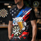 Custom American Flag Funny Beer Dart Shirt Dart Team Jersey Dartboard Outfit
