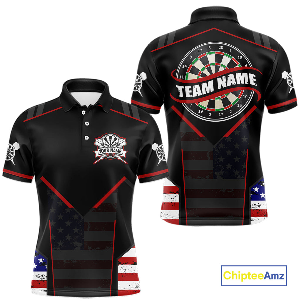 Custom American Flag Dart Shirt Patriotic Dart Team Jersey Dartboard Outfit