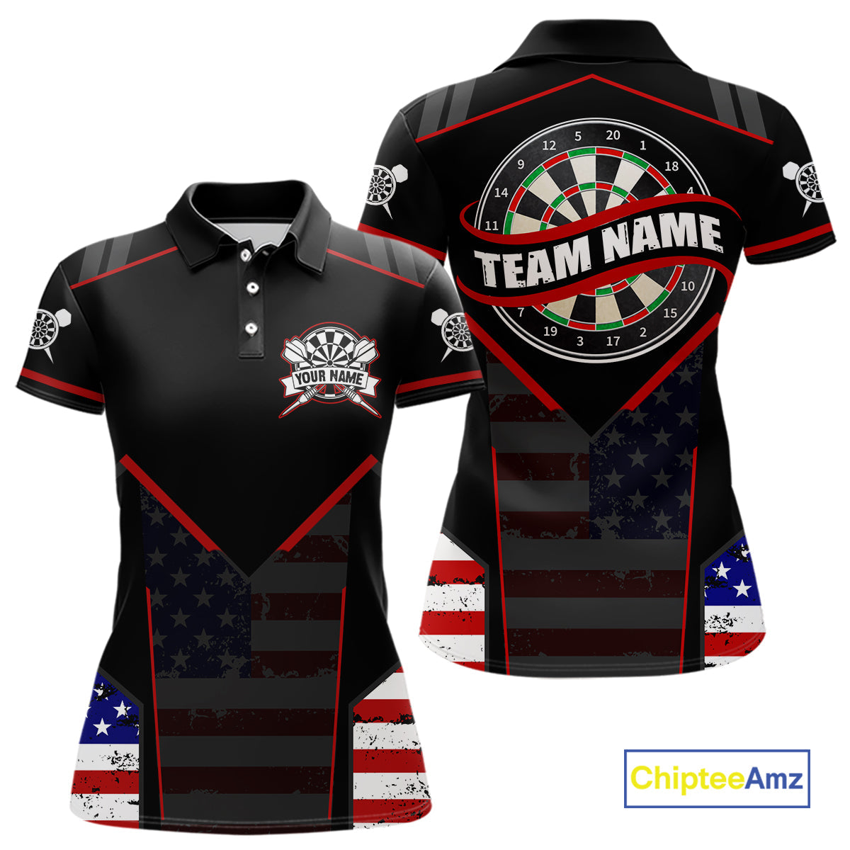 Custom American Flag Dart Shirt Patriotic Dart Team Jersey Dartboard Outfit