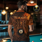 Custom Spider Skull 8 Ball Billiard Shirt Halloween Pool Billiard Jersey