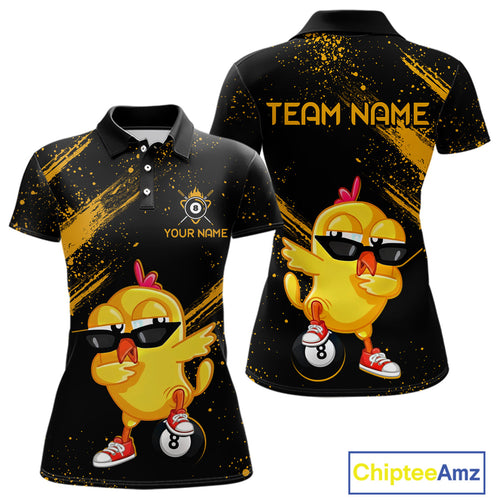 Customized Funny Chicken Billiard 8 Ball Pool Shirts Billiard Jersey for Team Polo & 1/4 Zip BHT4