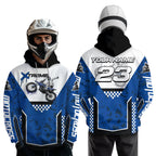 Blue Motocross Hoodie Dirt Bike Hoodie Adults + Custom Racing Sweatshirt MotoX