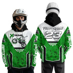 Green Motocross Hoodie Dirt Bike Hoodie Adults + Custom Racing Sweatshirt MotoX