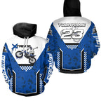 Blue Motocross Hoodie Dirt Bike Hoodie Adults + Custom Racing Sweatshirt MotoX