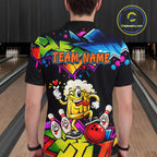 Custom Colorful Beer Bowling Shirts Funny Bowling Team Jersey Bowling Outfit