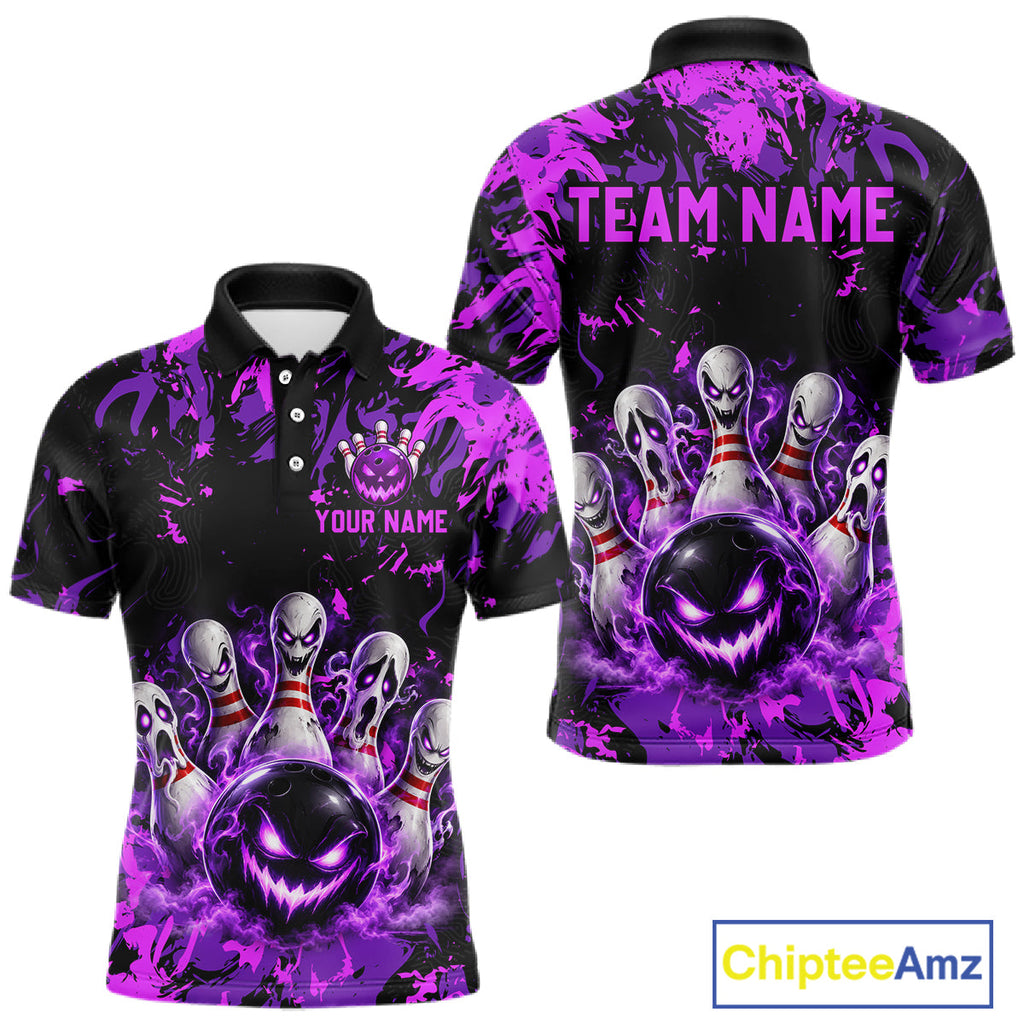 Purple Horror Bowling Team Shirt Custom Bowling Jersey Halloween Gitf