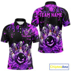 Purple Horror Bowling Team Shirt Custom Bowling Jersey Halloween Gitf