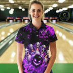 Purple Horror Bowling Team Shirt Custom Bowling Jersey Halloween Gitf