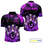 Purple Horror Bowling Team Shirt Custom Bowling Jersey Halloween Gitf