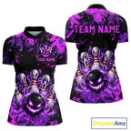 Purple Horror Bowling Team Shirt Custom Bowling Jersey Halloween Gitf