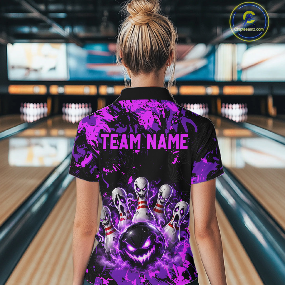 Purple Horror Bowling Team Shirt Custom Bowling Jersey Halloween Gitf