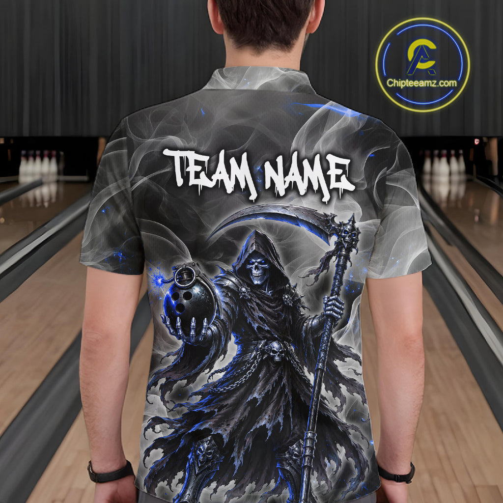 Smoke Grim Reaper Bowling Shirt Personalized Bowling Team Jersey