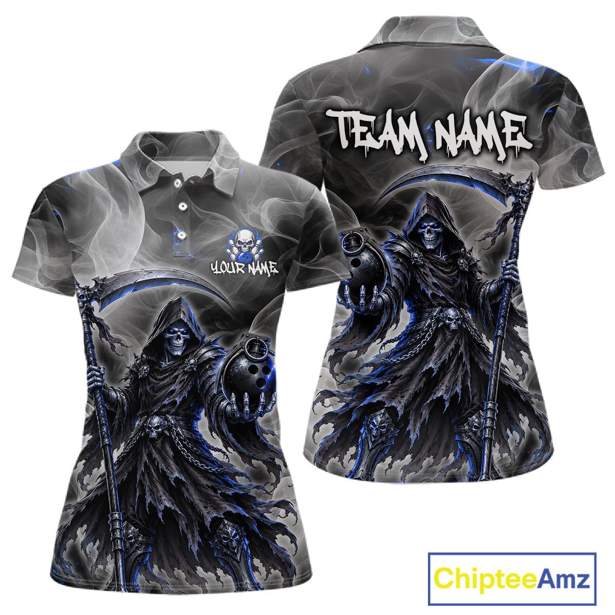 Smoke Grim Reaper Bowling Shirt Personalized Bowling Team Jersey