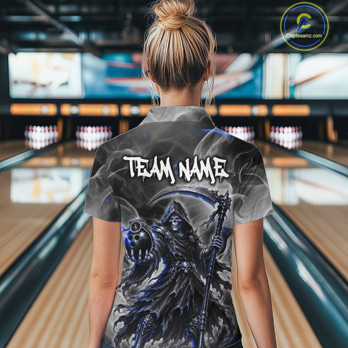 Smoke Grim Reaper Bowling Shirt Personalized Bowling Team Jersey