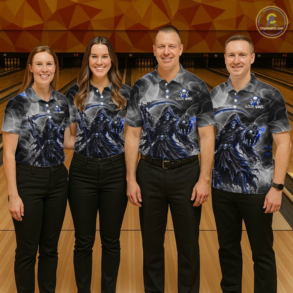 Smoke Grim Reaper Bowling Shirt Personalized Bowling Team Jersey