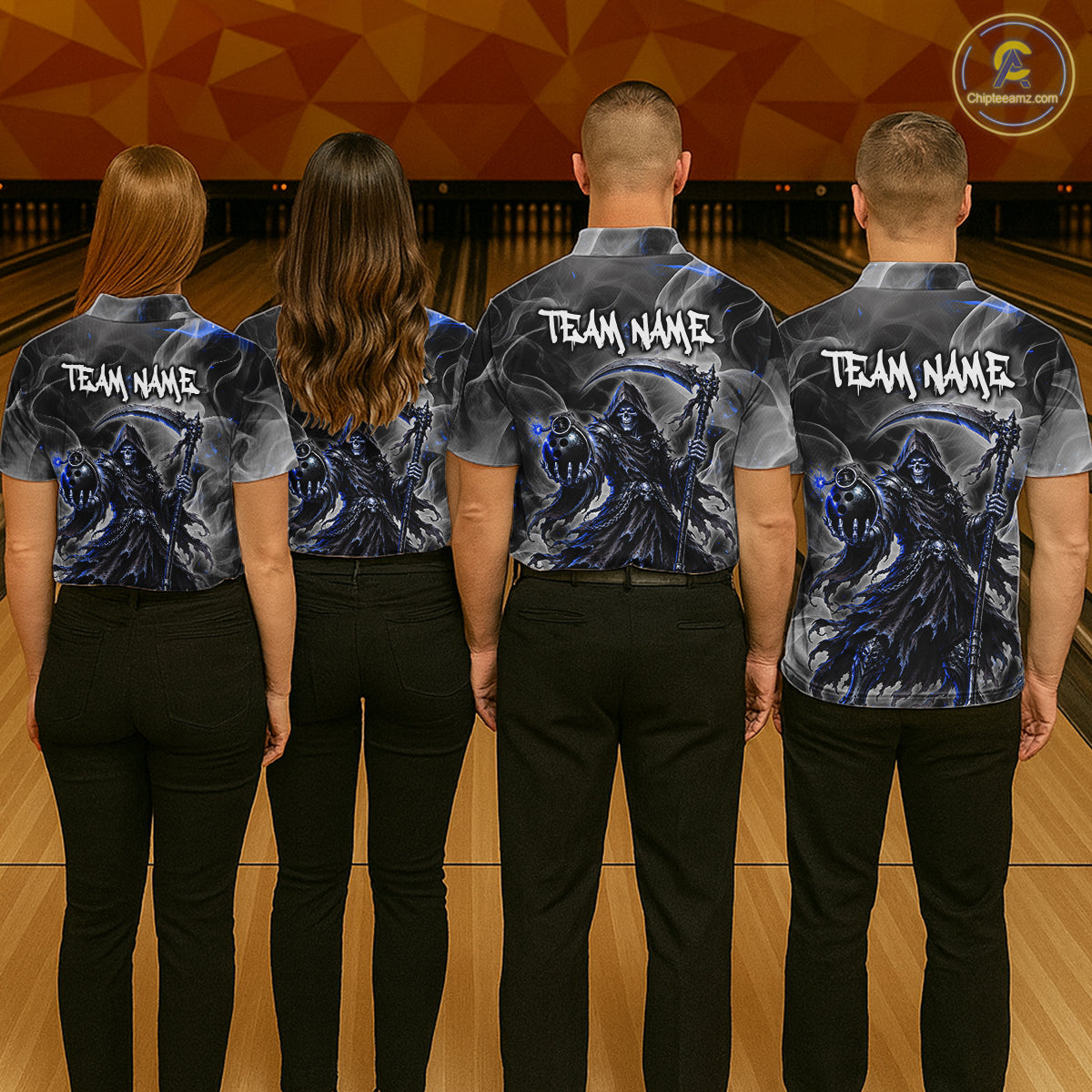 Smoke Grim Reaper Bowling Shirt Personalized Bowling Team Jersey
