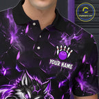 Wolf Bowling Shirt Custom Purple Bowling Team Jersey Polo & 1/4-Zip