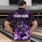 Wolf Bowling Shirt Custom Purple Bowling Team Jersey Polo & 1/4-Zip