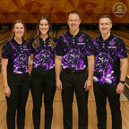 Wolf Bowling Shirt Custom Purple Bowling Team Jersey Polo & 1/4-Zip