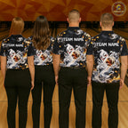 Custom Funny Ghost & Beer Bowling Shirt Black Yellow Bowling Team Jersey Polo & 1/4-Zip