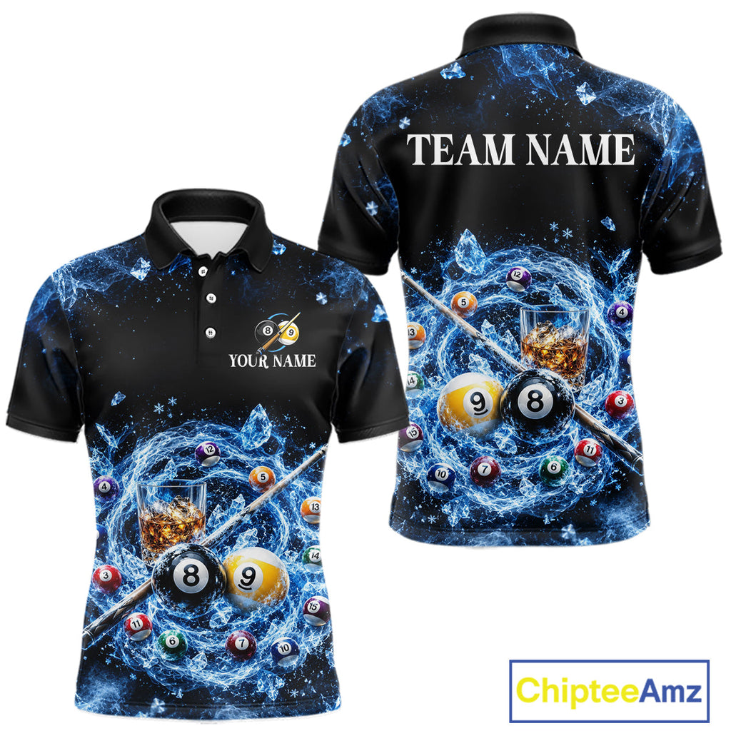 Custom Ice Whiskey Billiard Shirt 8 Ball & 9 Ball Pool Jersey