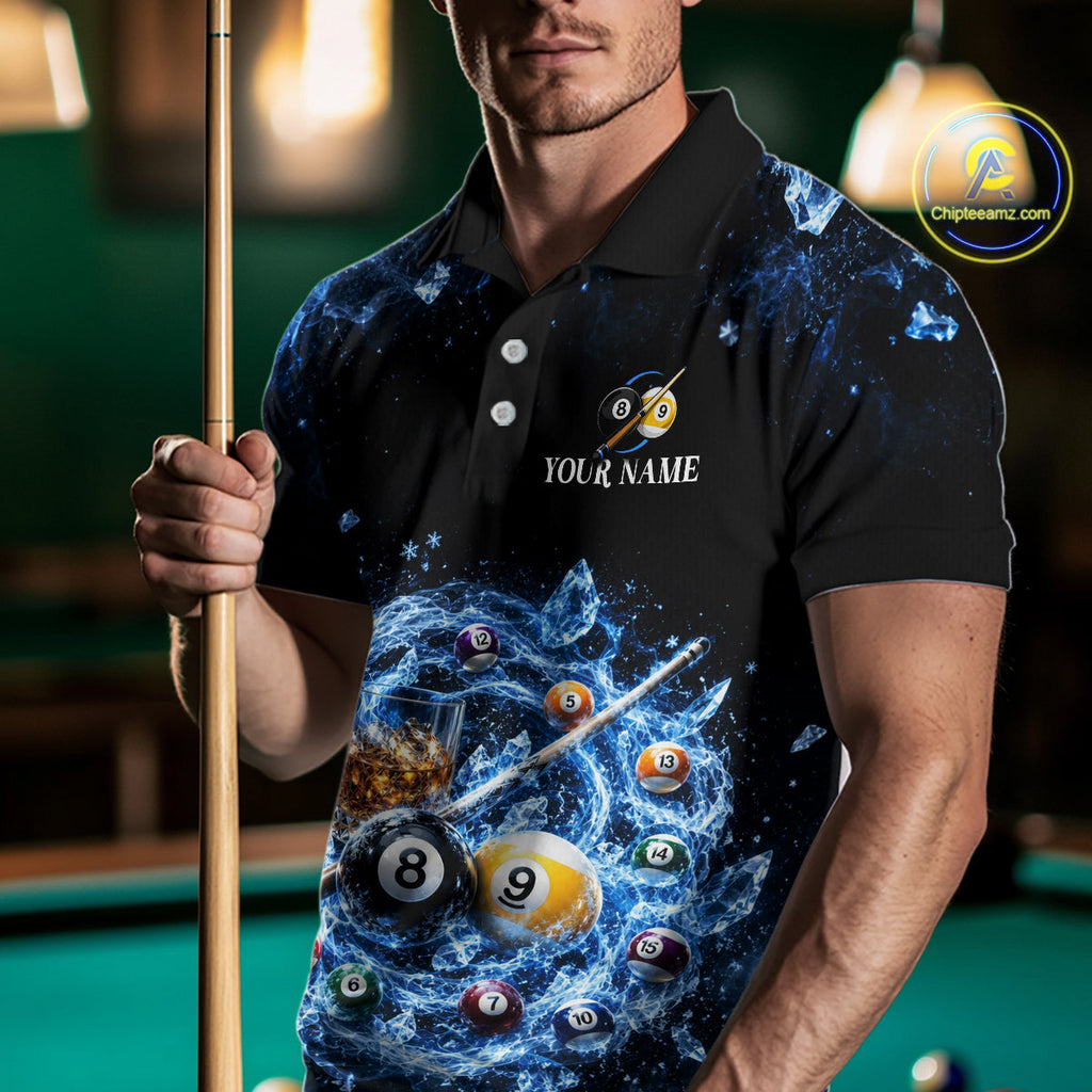 Custom Ice Whiskey Billiard Shirt 8 Ball & 9 Ball Pool Jersey