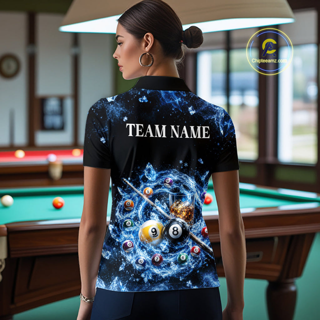 Custom Ice Whiskey Billiard Shirt 8 Ball & 9 Ball Pool Jersey