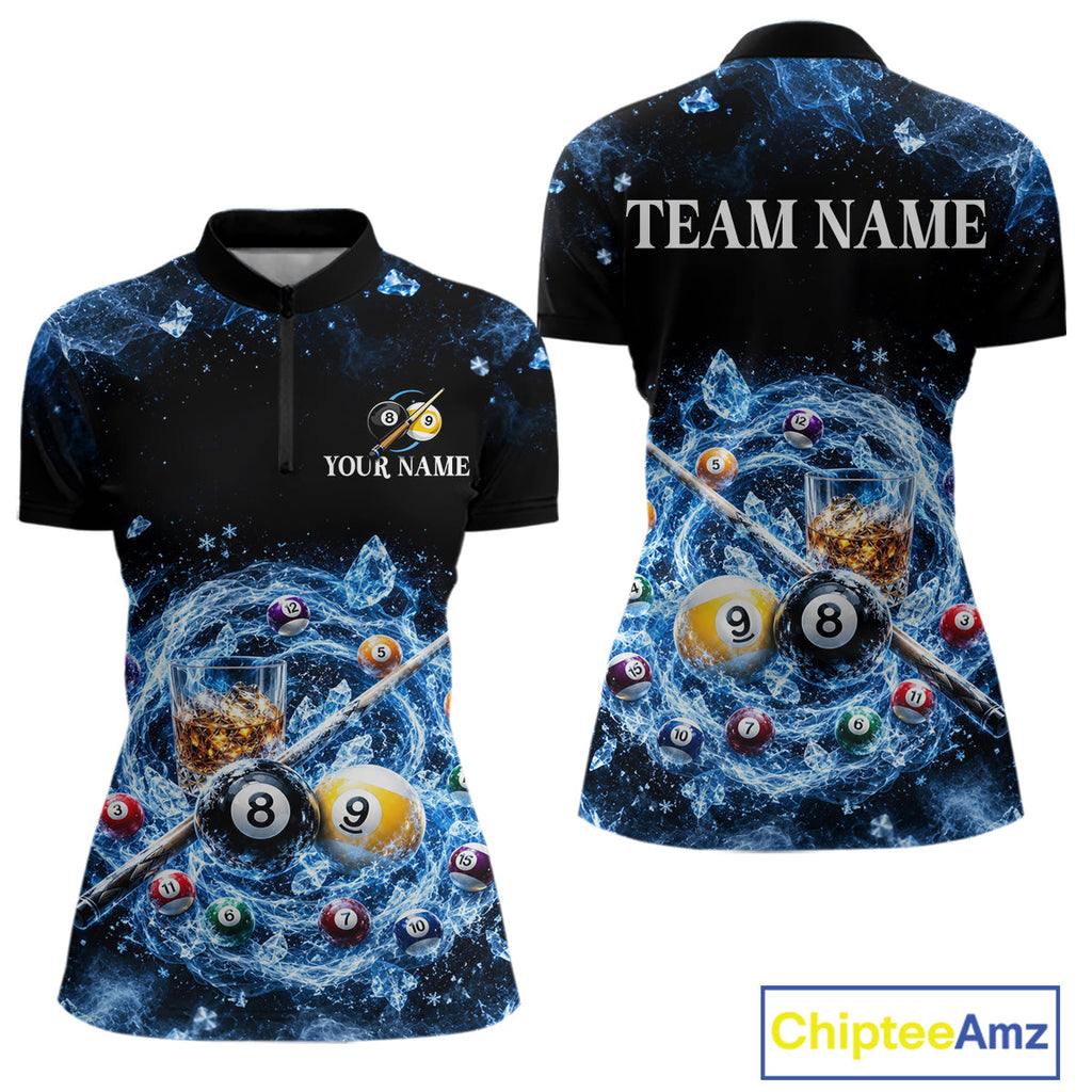 Custom Ice Whiskey Billiard Shirt 8 Ball & 9 Ball Pool Jersey