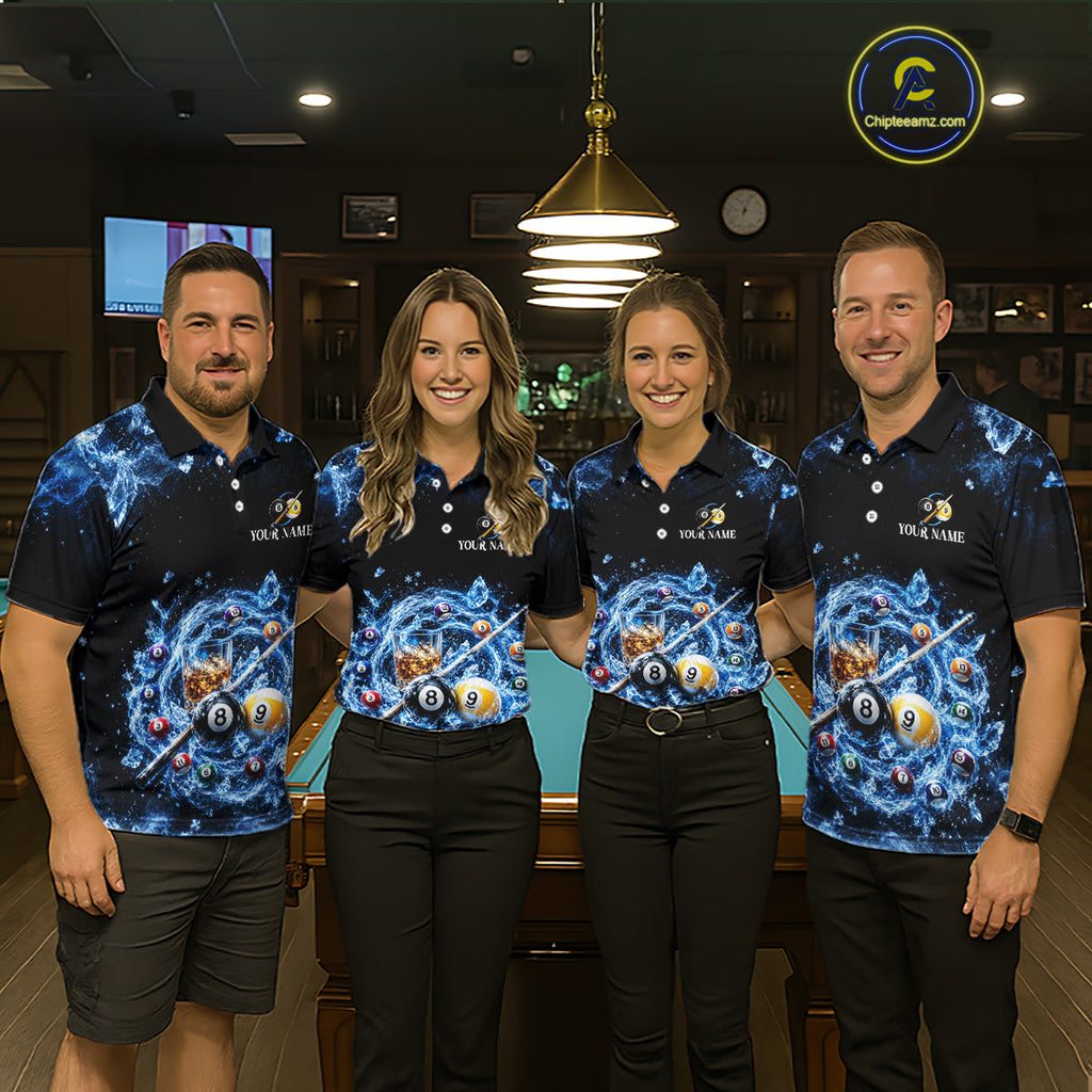 Custom Ice Whiskey Billiard Shirt 8 Ball & 9 Ball Pool Jersey