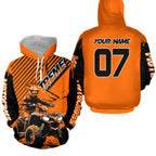 Custom Orange ATV Racing Hoodie + Motocross Hoodie Extreme Riding Sweatshirt